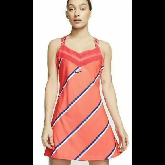open lace back dress Nike Dri-FIT Advantage Women's Tennis Dress - Orange